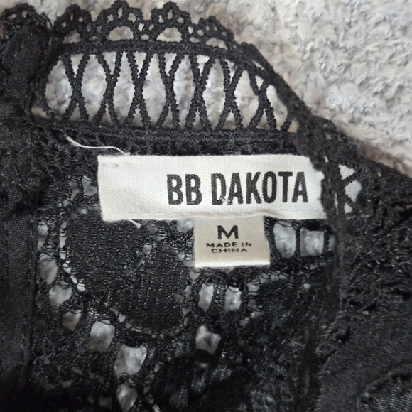 BB Dakota Black Lace Sleeveless Blouse Womens Medium - Picture 5 of 8